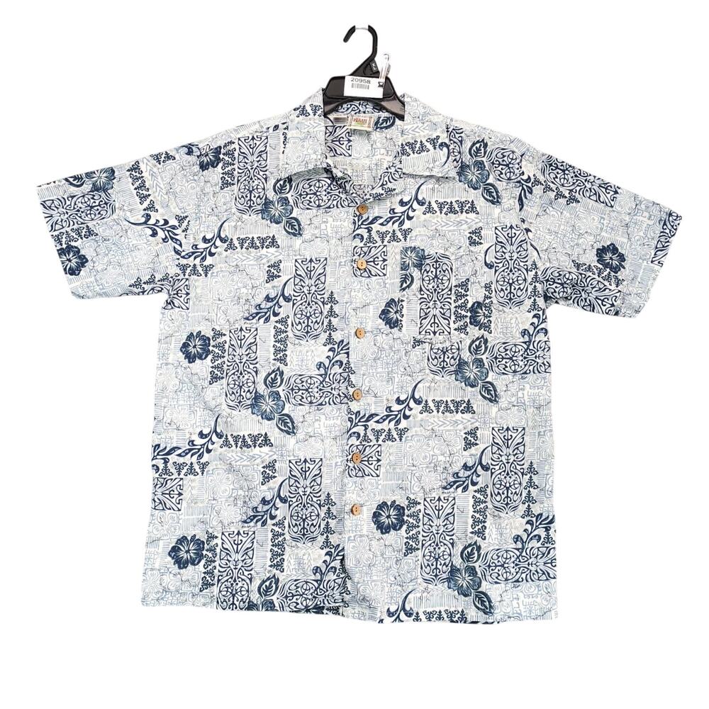 Maui Trading Company‎ Button Up Hawaiian Shirt Men's L Tribal Surfer Tropical